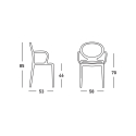 Stuhl mit Armlehnen modernes Design für Küche Bar Restaurant Scab Gio Arm Eigenschaften