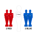 Set mit 4 Spielern Minifiguren Tischfußball 2 rot 2 blau Ersatzstange 13 mm Verkauf