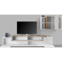 Wohnzimmer-Schrankwand modernes Design Weiß Holz Corona Moby Sales