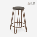 Hoher Hocker Industrielles Design Metall Holz für Bars, Restaurants, Küchen Carbon Top Angebot