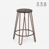 Hoher Hocker Industrielles Design Metall Holz für Bars, Restaurants, Küchen Carbon Top Angebot