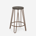 Hoher Hocker Industrielles Design Metall Holz für Bars, Restaurants, Küchen Carbon Top Maße