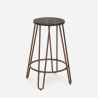 Hoher Hocker Industrielles Design Metall Holz für Bars, Restaurants, Küchen Carbon Top Maße