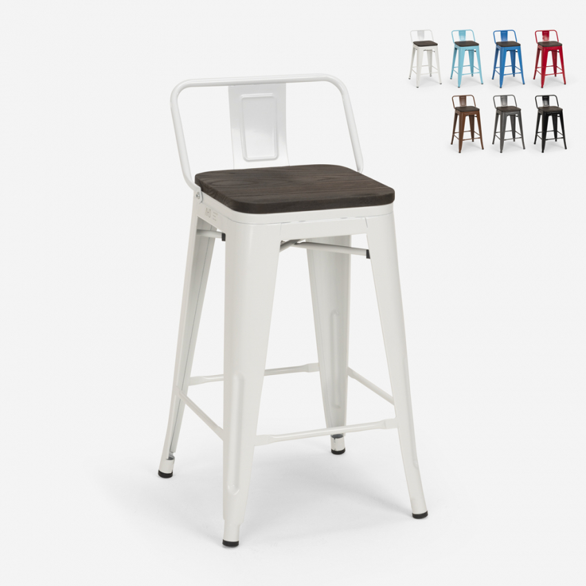 hoher hocker industriedesign barhocker aus metall und holz im stil für bar oder küche steel wood top Sales