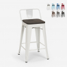 hoher hocker industriedesign barhocker aus metall und holz im stil für bar oder küche steel wood top Sales