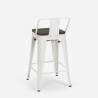hoher hocker industriedesign barhocker aus metall und holz im stil für bar oder küche steel wood top 