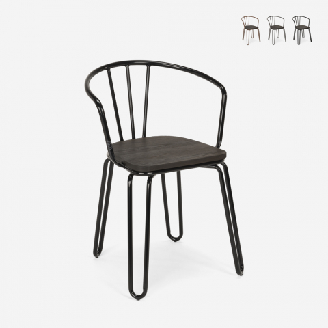 Tolix Stühle Stuhl im Industriestil Stahl Armlehnen für Bar und Küche Ferrum Arm Aktion