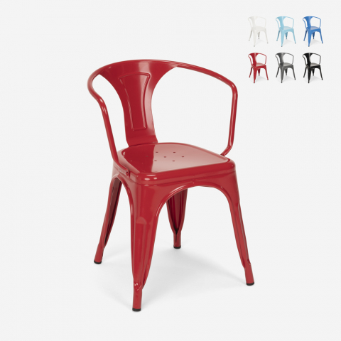 Lix stühle stuhl industriesstil mit stahlarmlehnen für küche und bar steel arm Aktion