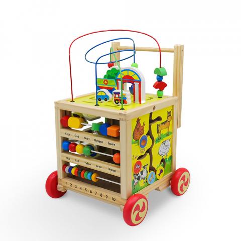 Mehrfach-Aktivitätswagen Spielzeug für Kinder aus Holz Magic Box