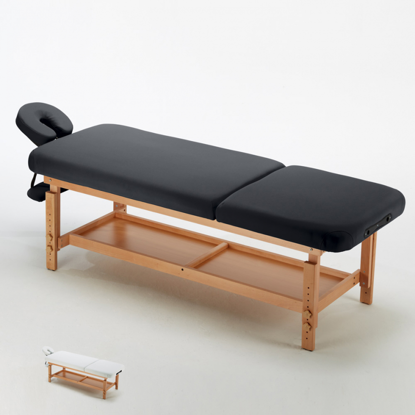 Stationäre Profi-Massageliege Holz 2 Zonen 225 cm Comfort Auswahl