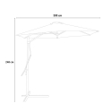 Regenschirm 3 Meter Dezentraler Arm Weiß Sechskantstahl Anti UV Dorico Modell
