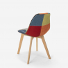 Patchwork Stuhl aus Holz und Stoff für Küche Bar Restaurant Robin 