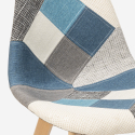 Patchwork Stuhl aus Holz und Stoff für Küche Bar Restaurant Robin 