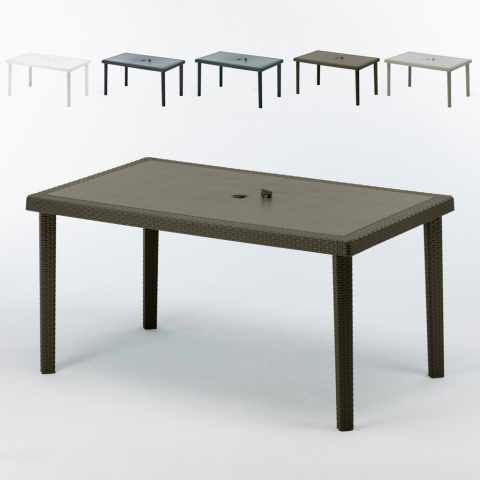 Angebot Set 12 Polyrattan Bistrotische Rechteckig 150x90 Grand Soleil Boheme