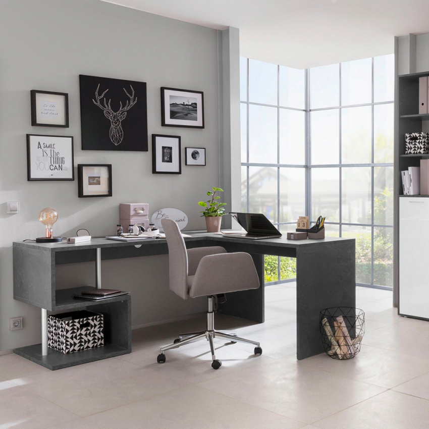 Eckschreibtisch Büro Modernes Design 180x160 cm Vilnis Dark Aktion Eckschreibtisch Büro Modernes Design 180x160 cm Vilnis Dark Aktion