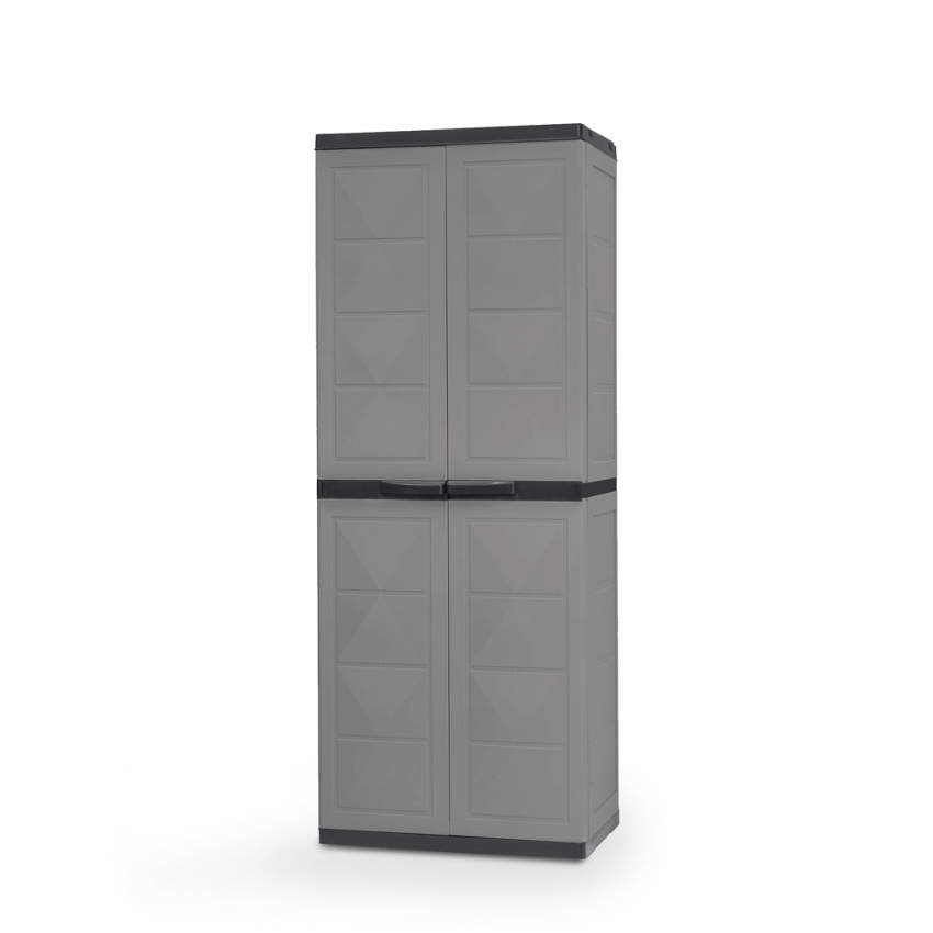 Moderner hoher Schrank mit 2 Türen und 3 Regalböden für Haus und Garten H165cm Tidy Aktion Moderner hoher Schrank mit 2 Türen und 3 Regalböden für Haus und Garten H165cm Tidy Aktion