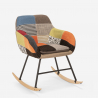 Schaukelstuhl in modernem Patchwork Design aus Stoff Woodpecker Maße