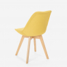Nordic Design Stuhl aus Holz und Stoff und Kissen Küchen Bars Restaurants Dolphin 