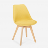 Nordic Design Stuhl aus Holz und Stoff und Kissen Küchen Bars Restaurants Dolphin Kauf