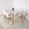Skandinavisches Design quadratischer Tisch Küche Esszimmer Holz 80x80cm Wooden Sales