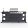 Edelstahl-Gasgrill BBQ 4+1 Brenner mit Spüle und Regalen Tartara Sales