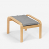 Skandinavisches Sofa Sessel Fußhocker Set Holz Stoff Gyda 
