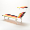 2er Set professionelle Liegestühle Strandliegen Sonnenliegen aus  Aluminium für den Strand Santorini Europe 