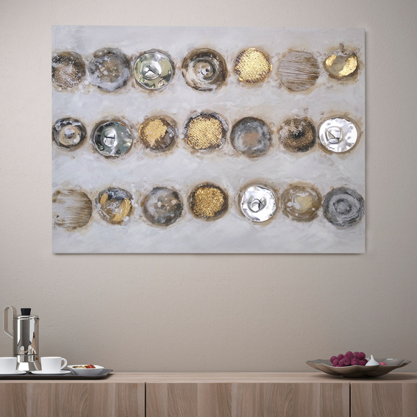 Abstraktes handgemaltes Gemälde auf Leinwand 120x90cm Gold & Silber Aktion Abstraktes handgemaltes Gemälde auf Leinwand 120x90cm Gold & Silber Aktion
