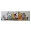 Handgemaltes Stadtlandschaftsbild auf Leinwand 140x45cm Skyline Verkauf