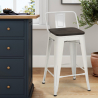hoher hocker industriedesign barhocker aus metall und holz im stil für bar oder küche steel wood top Maße