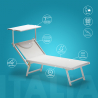4er Set Sonnenliegen Luxus Italienischen Strandliegen mit Dach Italia Angebot