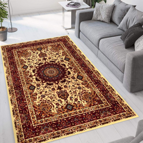 Perserteppich für Wohnzimmer mit orientalischem Blumenmotiv Istanbul CRE002IST