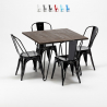 tisch mit 4 stühlen aus metall und holz im industriellen stil pigalle Kosten