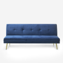 Modernes 2-Sitzer Schlafsofa Samt Design clic clac goldene Beine Padded 