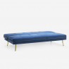 Modernes 2-Sitzer Schlafsofa Samt Design clic clac goldene Beine Padded 
