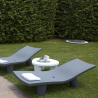 Moderner Gartentisch aus Polyethylen mit Glasplatte Slide Low Lita Table 