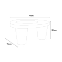 Moderner Tisch Polyethylenplatte Glas Bar Garten Haus Dia Niedrig Lita Tisch 