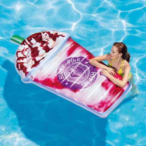 Intex 58777 Luftmatratze Aufblasbar Milkshake für Pools Meer Berry Pink