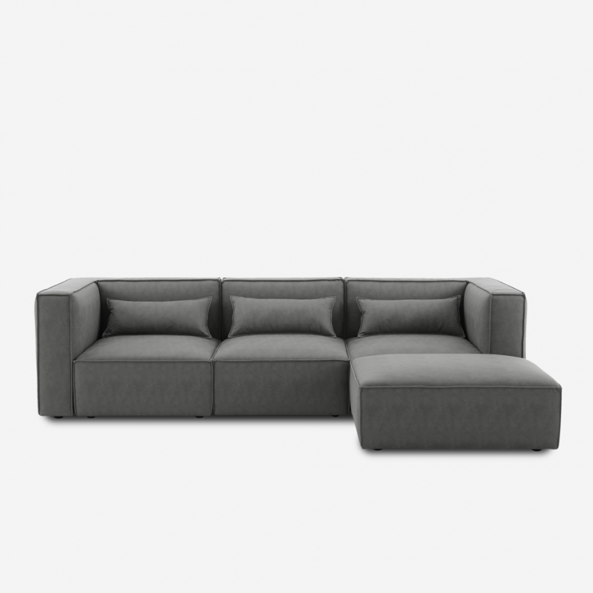Modernes modulares 3-Sitzer-Sofa aus Stoff mit Ottomane Solv Aktion