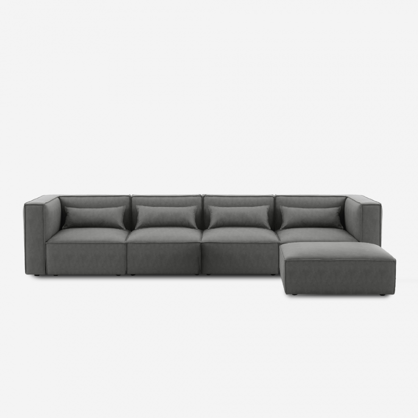 Modulares modernes 4-Sitzer-Sofa aus Stoff mit Ottomane Solv Aktion Modulares modernes 4-Sitzer-Sofa aus Stoff mit Ottomane Solv Aktion