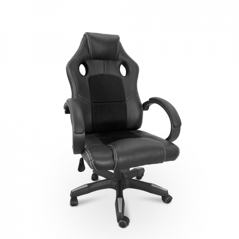 Höhenverstellbarer ergonomischer Gaming-Stuhl aus Kunstleder mit
