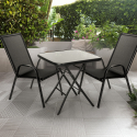 Gartennöbel Set für draußen 2 moderne Stühle 1 quadratischer Tisch klappbar Tuica Verkauf