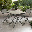 Set mit 2 Stühlen mit quadratischem Tisch für Garten, modernes Design Soda Verkauf