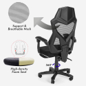 Gordian Plus Dark Gaming-Stuhl futuristisches Design ergonomisch atmungsaktiv Fußstütze  Rabatte