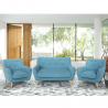 Wohnzimmerset 2 Sessel im skandinavischen Design und 2-Sitzer Sofa Holzstoff Cleis Verkauf