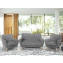 Wohnzimmerset 2 Sessel im skandinavischen Design und 2-Sitzer Sofa Holzstoff Cleis Auswahl