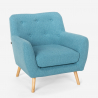 Wohnzimmerset 2 Sessel im skandinavischen Design und 2-Sitzer Sofa Holzstoff Cleis Kosten