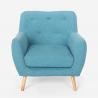 Wohnzimmerset 2 Sessel im skandinavischen Design und 2-Sitzer Sofa Holzstoff Cleis 