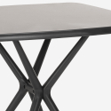 Set quadratischer Tisch schwarz 70x70cm 2 Designer Stühle Moai Black Lagerbestand