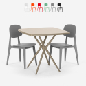 Modernes quadratisches beige Tischset 70x70cm 2 Designstühle Wade Angebot